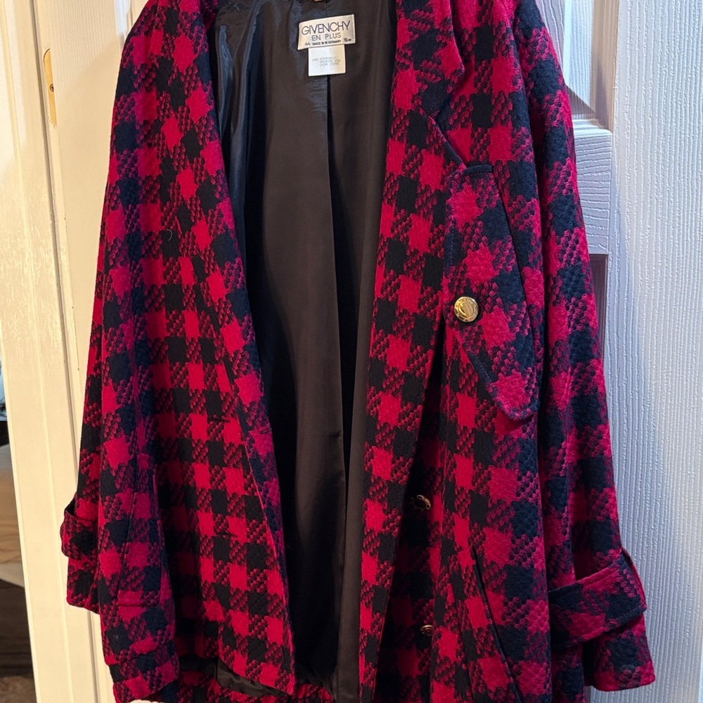 Givenchy Red and Black  Coat